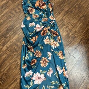 Elegant Floral One Shoulder Dress